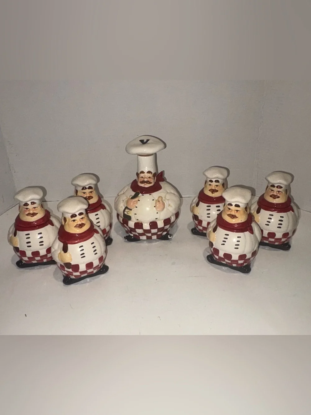 Ceramic Chef Condiment Set of 7